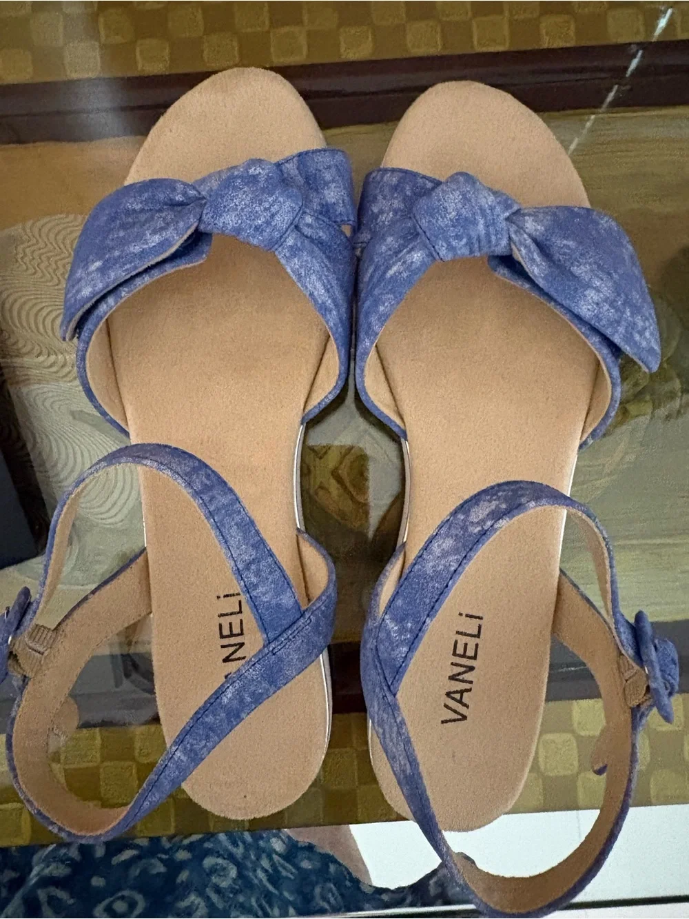 Vaneli Denim-Look 9.5 Narrow Sandals